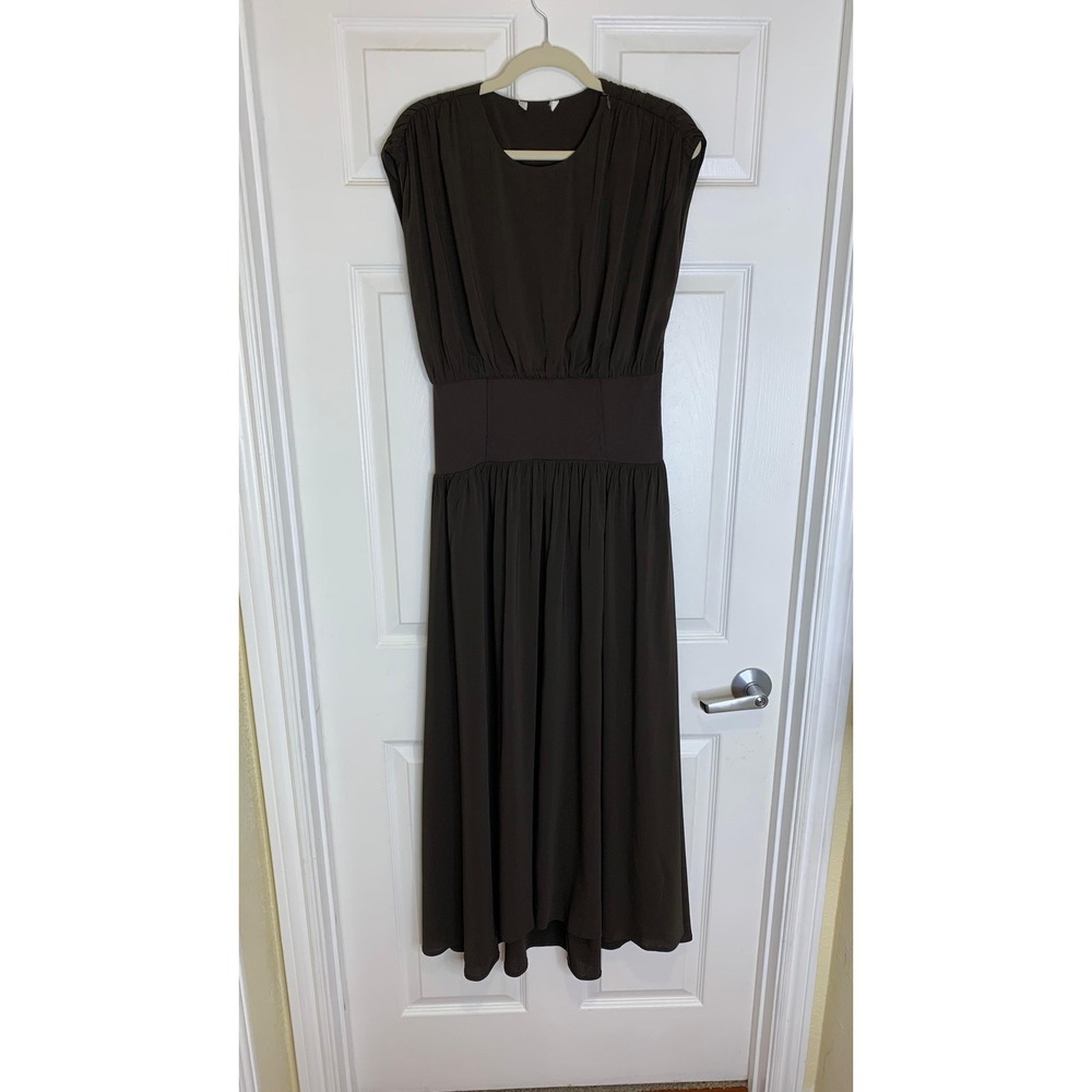 Banana Republic Stretch-Crepe Drop-Waist Maxi Dress Double Chocolate S $260 - Picture 5 of 16
